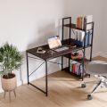 X-Base Computer Table with Smart Features - Wooden Study and Gaming Desk, Office and Home Workstation with Ample Shelf Space and Integrated Bookshelf and Tower Storage. 