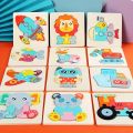 Wooden Animal 3D Puzzle Game for Toddlers 1 2 3 4 Years Old School Boys Girls Animal Jigsaw Toddler Puzzle Games Toddlers Developmental Montessori Learning Educational Preschool Toys Gift for Kids Children Puzzle Toys. 