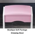 Vanity Desk with Sliding Mirror, Hidden Shelves, 4 Drawers, and Cushioned Makeup Stool – Elegant Dressing Table Set for Women and Girls with Storage Drawers, Sliding Mirror, and Wooden Design. 