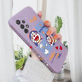 AMORVOR for Samsung Galaxy A72 5G/4G Back Cover Cute Happy Cartoon Cat Side design Soft Case Multicolor Liquid Silicone Phone Cases. 