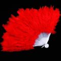Factory price Hot saledongcheng 9 Colors New Costume Wedding Showgirl Dance Folding Hand Feather Fan Fancy. 