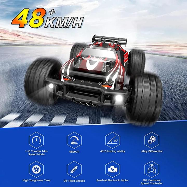 DEERC 9206E Remote Control Car 1:10 Scale Large RC Cars 48+ kmh High Speed for Adults Boys Kid,Extra Shell 4WD 2.4GHz Off Road RC CAR