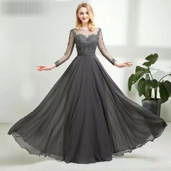 New%20Fashion%20Arena%20Gray%20Chiffon%20Long%20Evening%20Dress%20-%20Image%202