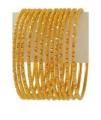 Set of 12 - 18K golden Plated Bangles For Women. 