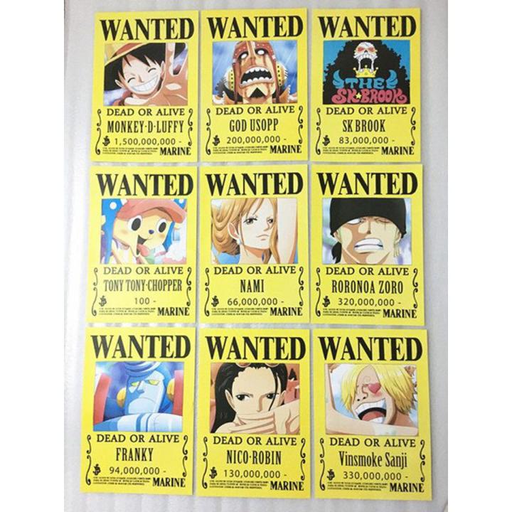 New One Piece Wanted Poster Anime Around Poster Wall Sticker 10 Members Include Large Size Posters Jimbei Wanted