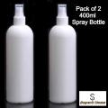 400ml Refillable Fine Mist Spray Bottle White (Pack of 2) Empty Plastic Spray Bottles Travel, Makeup Spray Bottle Atomizer, Refillable Perfume Bottles & Portable Spray Bottles / Rose Water Empty Spray Bottle. 