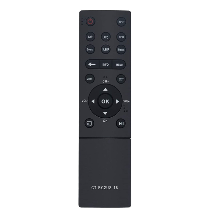 1 Piece CT-RC2US-18 Remote Control Replacement Parts Accessories for Toshiba LED TV 55L421U 43L621U 55L621U 49L621U 65L621U 43L511U18 50L711U18