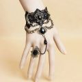 Gothic Red Rose Lace Bracelet for Women Punk Black Lace Bracelet Girls Halloween Jewelry All Saints' Day Gift Hand Accessories Fleursbiy. 