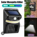 Solar Powered Light Night Mosquito Killer Wall Lamp LED Sensor Bug Zapper Mini Trap Fly Insect Repeller Outdoor Mosquito Racket, Rechargable Reject Ultrasonic Electronic Mosquitos Killer Indoor Insect Lamp. 