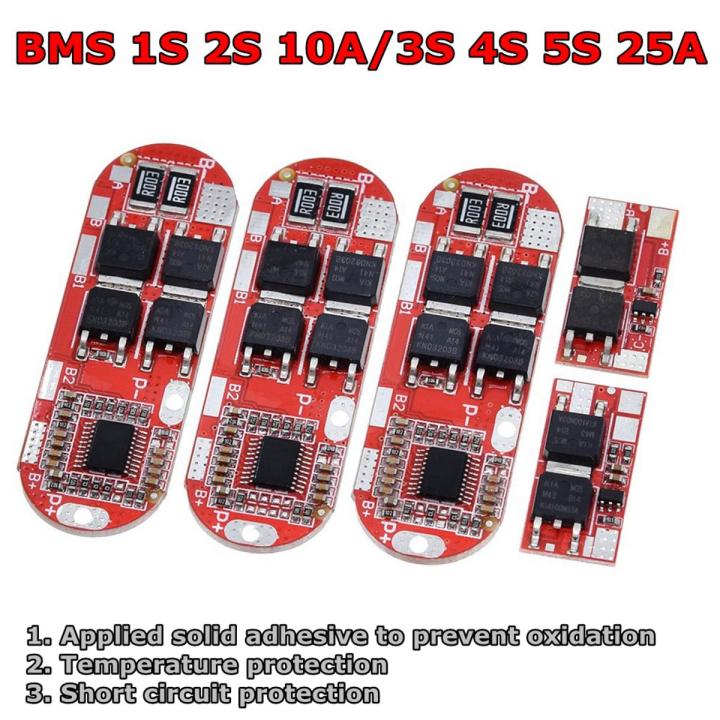 Bms 1s 2s 10a 3s 4s 5s 25a Bms 18650 Li-ion Lipo Lithium Battery Protection Circuit Board Module  Pcm 18650 Lipo Bms Charger