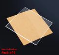 Square Transparent Acrylic Sheets Perspex Plate High Clear for Home DIY Artworks - Pack of 6. 