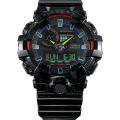 Casio G Shock Mens Black Resin Case Round Analog+Digital World Time Stop Watch Calendar 5 Daily Alarm LED Light Multi-Functions Black Resin Strap Watch-GA-700RGB-1ADR. 
