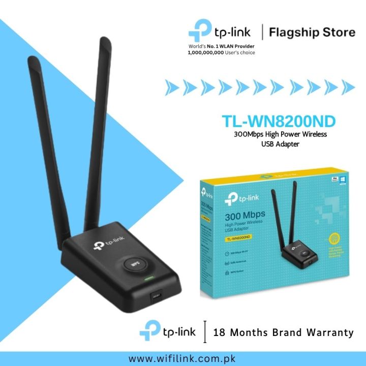 TP-Link Wi-Fi Adapter TL-WN8200ND 300Mbps High Power Wireless USB Adapter - 18 Months Brand Warranty