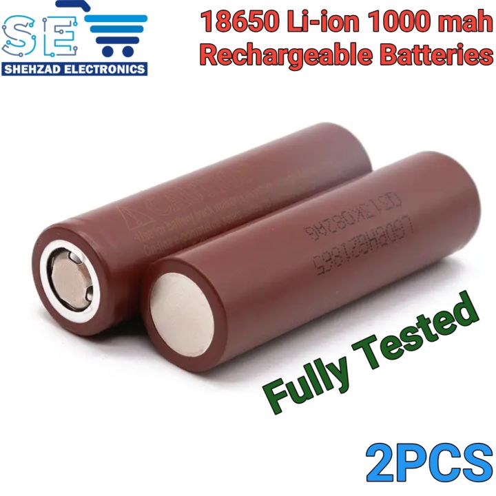 2/5 PCS 18650 LI-ion Battery 3.7V Rechargeable batteries 1000 mah Tested Capacity Cells