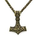 Dropshipping Thor Hammer Mjolnir Vikings Necklaces Men Amulet Scandinavian Male Pendant With Steel Chain Norse Jewelry. 