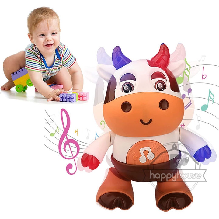 YueYangSport Baby Cow Musical Toys Dancing Walking Baby Cow Toy with Music and LED Lights Dancing Toys Baby Toys 6 to 12 Months 18 Month Toys
