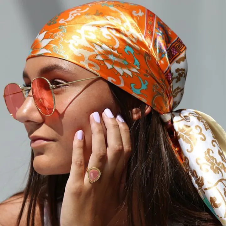 Towel popular print square 023 Oumei Toutan sunscreen silk scarf 2M shawl fashion sand 90*90C shaped bandana
