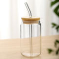 Reusable Boba Bubble & Smoothie Cups - Mason Jar - Glass Cup With Glass Straw and Bamboo Lid - Reusable Glass Travel Tumbler for Iced Coffee Large Pearl Juices Cocktail, Cold Drinking Glass Hot Coffee Mug - Juice Milk Cup - Drinkware, Cups, Mugs & Saucers. 