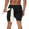 Men's Double Layer Fitness Shorts Men Fitness Gym Training 2 in 1 Sports Shorts Quick Dry Workout Jogging Double Deck Summer. 