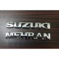 Pack of 2 Suzuki Mehran Plastic Chrome Trunk Monogram Emblem. 