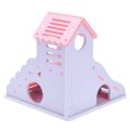 MO Mini Wooden Slide DIY Assemble Hamster House Hamster Hideout Exercise Toy with Ladder Slide. 