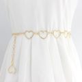 34 Inch Heart Shaped Shiny Chain Waist Belt Strap Waistband For Girls Wedding Party Dress Wear Gift Accessories. 