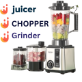 Bardefu Durable German Powerful Blender 3in1 9500w Power Full Motor 25L Large Capacity Unbreakable Jug 1000ml+700ml Chopper Multifunctional Blender for Smoothie Milkshake Ice Maker Crusher Electric Grain Grinder 15 Rotating Speeds Vintage Juicer |SILVER|. 