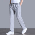 Sports Trousers Pockets Full Length Casual Male Straight Leg Pants. 