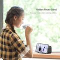 Bluetooth Alarm Clock Speaker Q5 — Mirror Display, Dual Alarm & FM Radio | HD Digital Mirror, Wireless Bluetooth Music, Compact Smart Clock Speaker. 