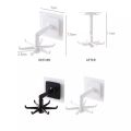 360 Degrees Self-Adhesive Hook Kitchen Bathroom Storage Hanger Wall Hanging Cabinet Shelf Rotating Folding Hooks Foldable Rotatable Mounted Organizer Holder Moisture Proof Swivel Seamless Hangers Mount Adhesive Strong Bearing Manual Detachable. 