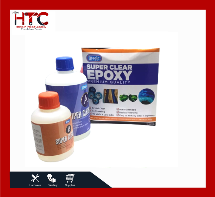 Epoxy Art Resin and Hardener Clear - Transparent 1.5 Kg