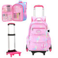 Charming Girls Rolling Trolley School Bag - Perfect for Grades 3-6. 