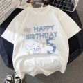 Sanrio Cinnamoroll Clothing for Girls Children Number 1-14 T-shirt Kawaii T Shirt Cartoons Casual Clothes Anime Tee Kid Boy Tops. 