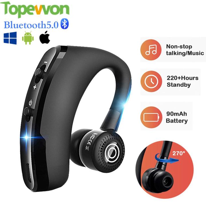Topewon V9 Wireless Business Headphones Bluetooth Music Earphones Ear-hook Gaming Headsets Waterproof TWS Sports Earbuds