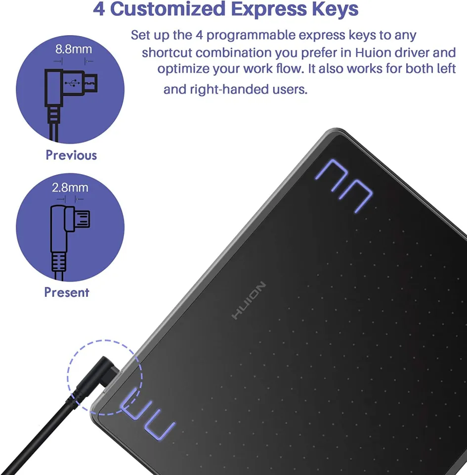 HUION HS64 Graphics Drawing Tablet Android Support Pen Tablet, 6x4