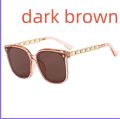 Korean Fashion UV Resistant Large Frame Gold Metal Sunglasses for Women Advanced Accessories Ins. 