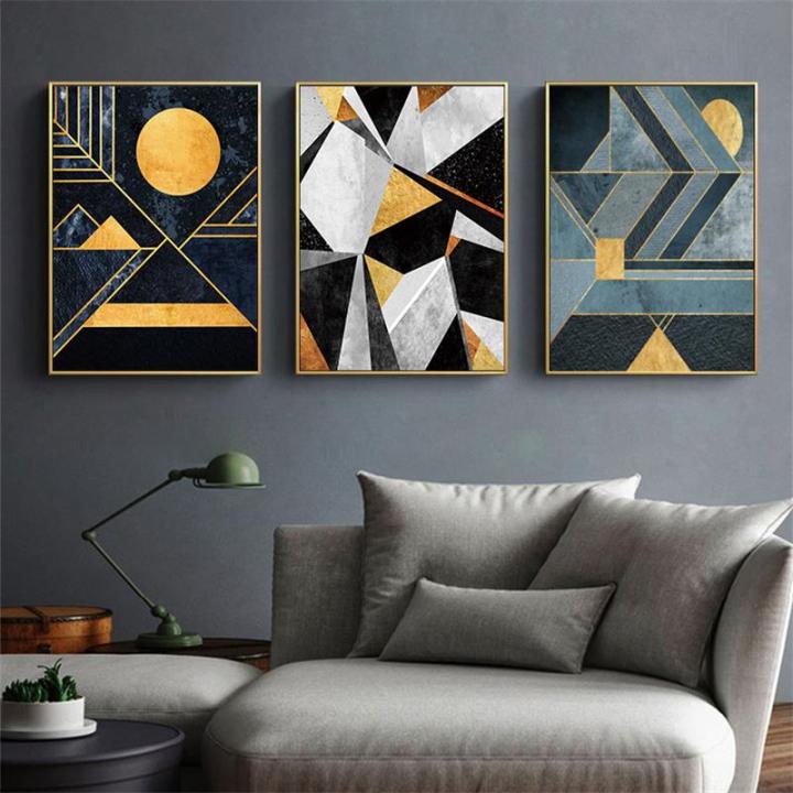 Home%20D%C3%A9cor%20Canvas%20Art%20Picture%20Prints%203%20Pieces%20Nordic%20Geometric%20Canvas%20Wall%20Art%20Print%20Decorative%20for%20Living%20Room%20Home%20D%C3%A9cor%20Frame%20-%20Image%204