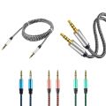 3.5mm AUX Cable highly Durable, Male to Male For Speakers/Headphones/Deck/Car Connection from Mobile to Amplifiers MultiColor. 