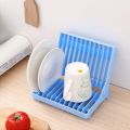 Folding Plastic Kitchen Dish Rack Stand for Kitchen Dinner Plate Holder. 
