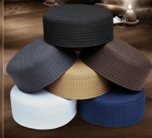 Islamic caps for men's and boys, Headwear for muslim players with 6 different colors blue, brown, black, white, grey, golden colors