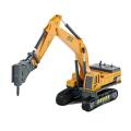 Demolition machine toy alloy drilling rig digging machine drill bit crusher punching hole stone model children boy engineering vehicle. 