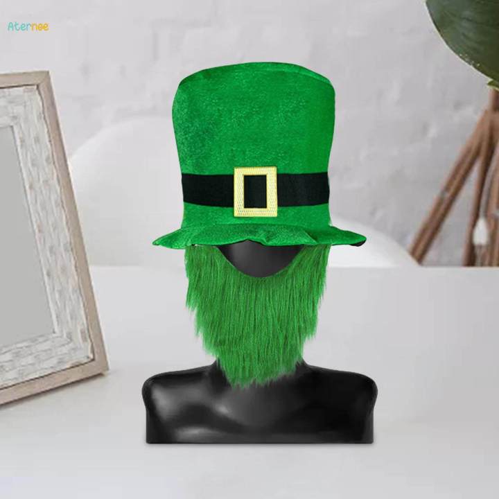 ST day Hat for Adults W/ Beard Costume Rectangular