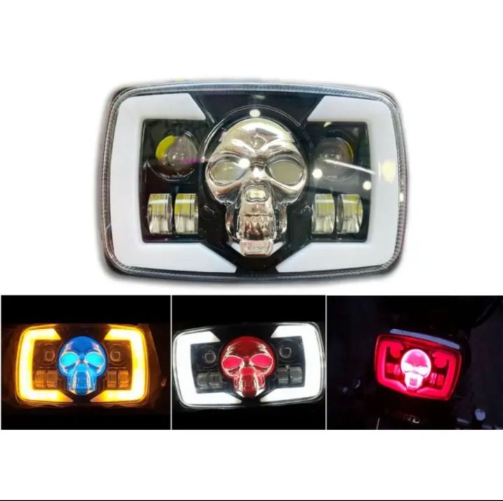 SKULL%20Headlight%20for%20Motorcycle%2070cc%20and%20125cc%20Projectors%20High%20&%20Low%20Beam,%20DRL,%20Skull%20Ghost%20Light,%20Indicators%20Signal%20Universal%20Skeleton%20Headlight%20-%20Image%204