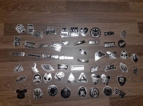 10%20Pcs/Pack%20Metallic%20Color%20Black%20and%20White%20Funny%20Punk%20Mixed%20Waterproof%20Stickers%20for%20TV%20PC%20Laptop%20Car%20Bike%20Skateboard%20Guitar%20-%20Image%207