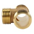 2X Brass T Shape Water Fuel Pipe Equal Male Tee Adapter Connector 1/2 Inch Thread. 