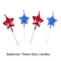 Spiderman  Theme Stars Cake Candles Pack For Spiderman Birthday Theme. 