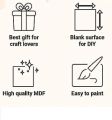 MDF Wood Cutouts Rectangular Wall hangings - Plain MDF Blanks Cutouts wiith Holes for Painting Wooden Sheet Craft, Decoupage, Resin Art Work (29 cm x 7 cm) (thinkness 3.2mm). 