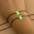 2Pcs/Set Promise Bracelets Friendship Couple Matching Bracelet Luminous Heart Bead Elastic Rope Valentine's Day Gift. 