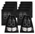 Pack of 6 Shoe Bags for Travel Dust-proof Clear Window Non-Woven with Rope packing luggage suitcase Pouch Storage Organizer for Men and Women. 