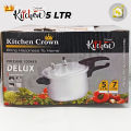 Kitchen Crown 5, 7, 9 & 11 Ltr (Delux) Pressure Cooker Good Body - Pressure Indication Pin Pressure Control Weight. 